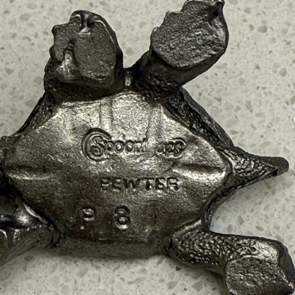 Vintage Spoontiques Tiny Pewter Turtle Figurine Miniature - Picture 8 of 9